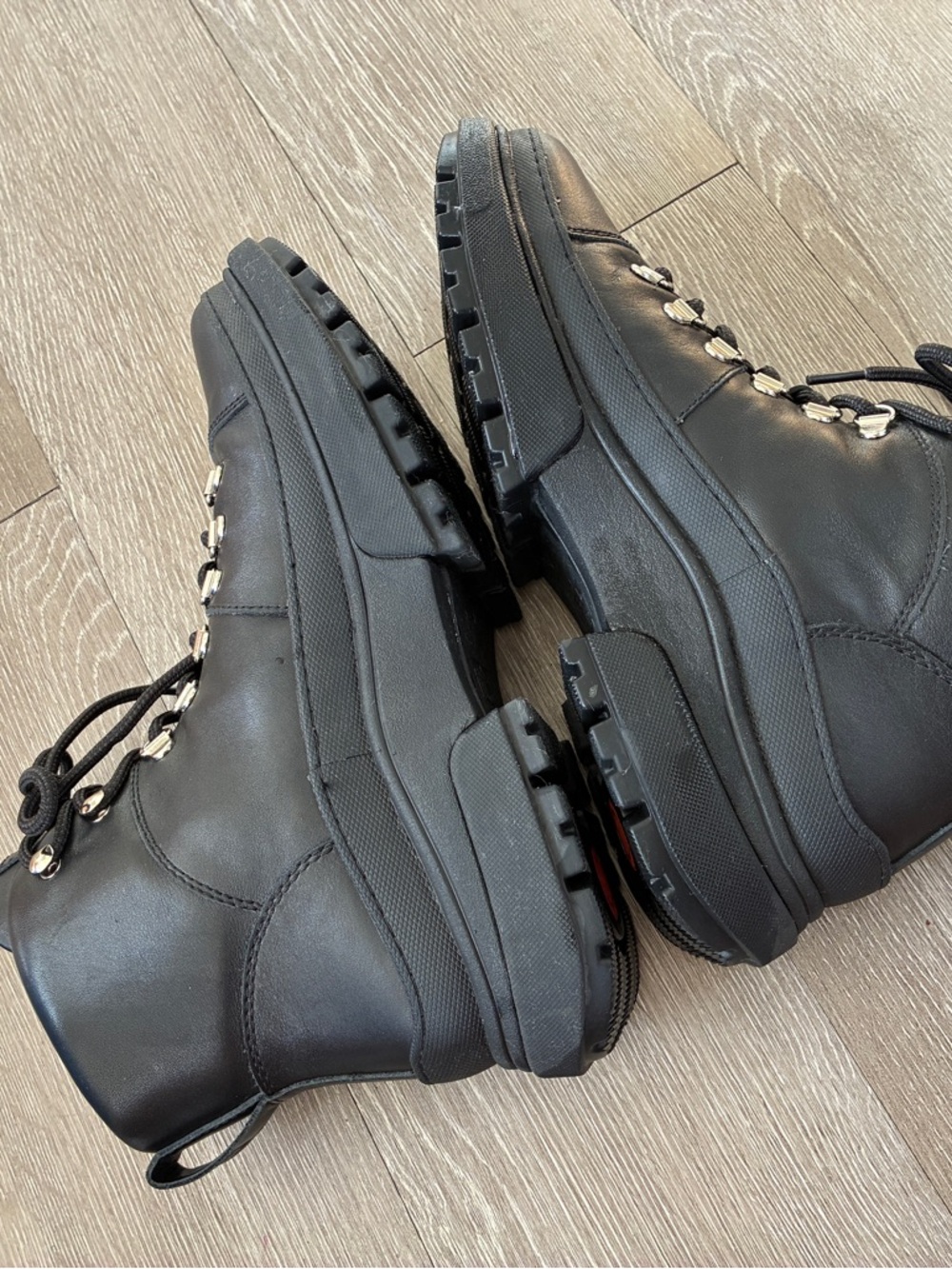 Fitflop hiker leather lace up black boots gorpcore heavy duty size 10 - Picture 5 of 10